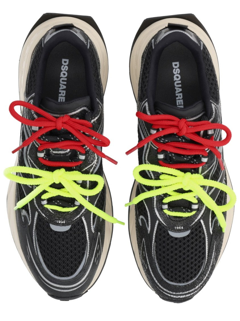 Dsquared2 Sprinter Black Mesh Suede Sneakers