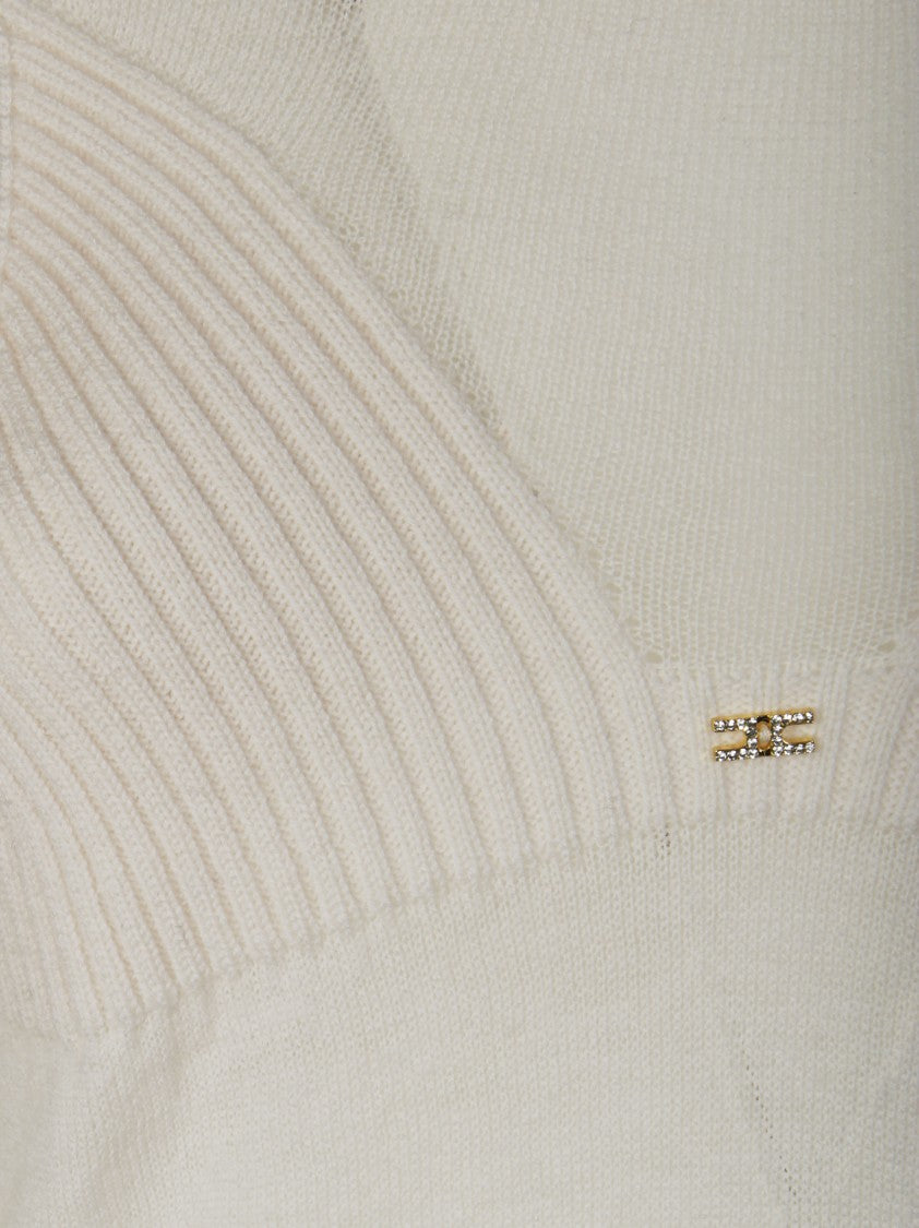 Elisabetta Franchi Knit Top With Classic Crew Neckline