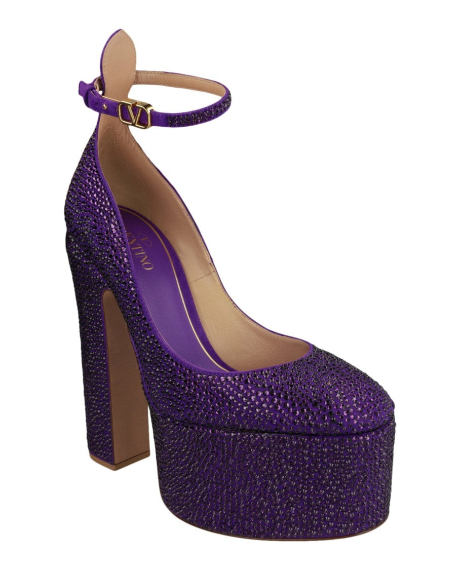Valentino Tan-Go Crystal Embellished Platform Pumps