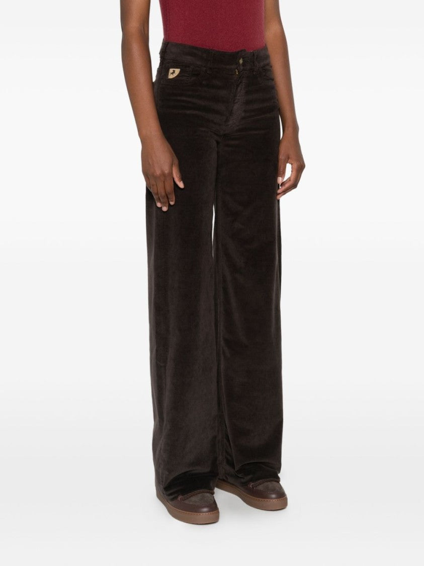 Iois Wide-Leg Brown Trousers With Classic Five-Pocket Design