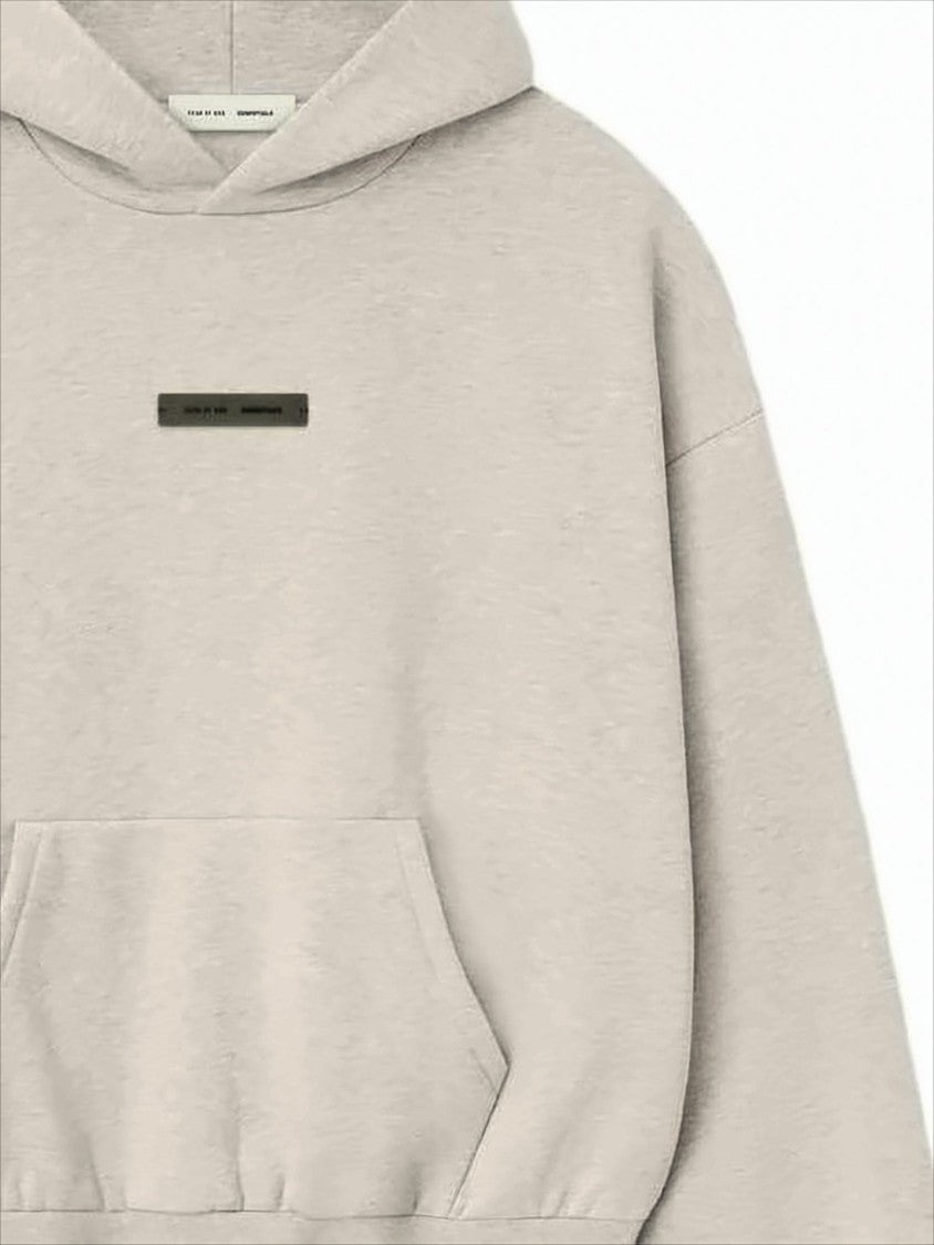Fear Of God Relaxed Fit Cropped Hoodie With Front Pocket And Embossed Detail
