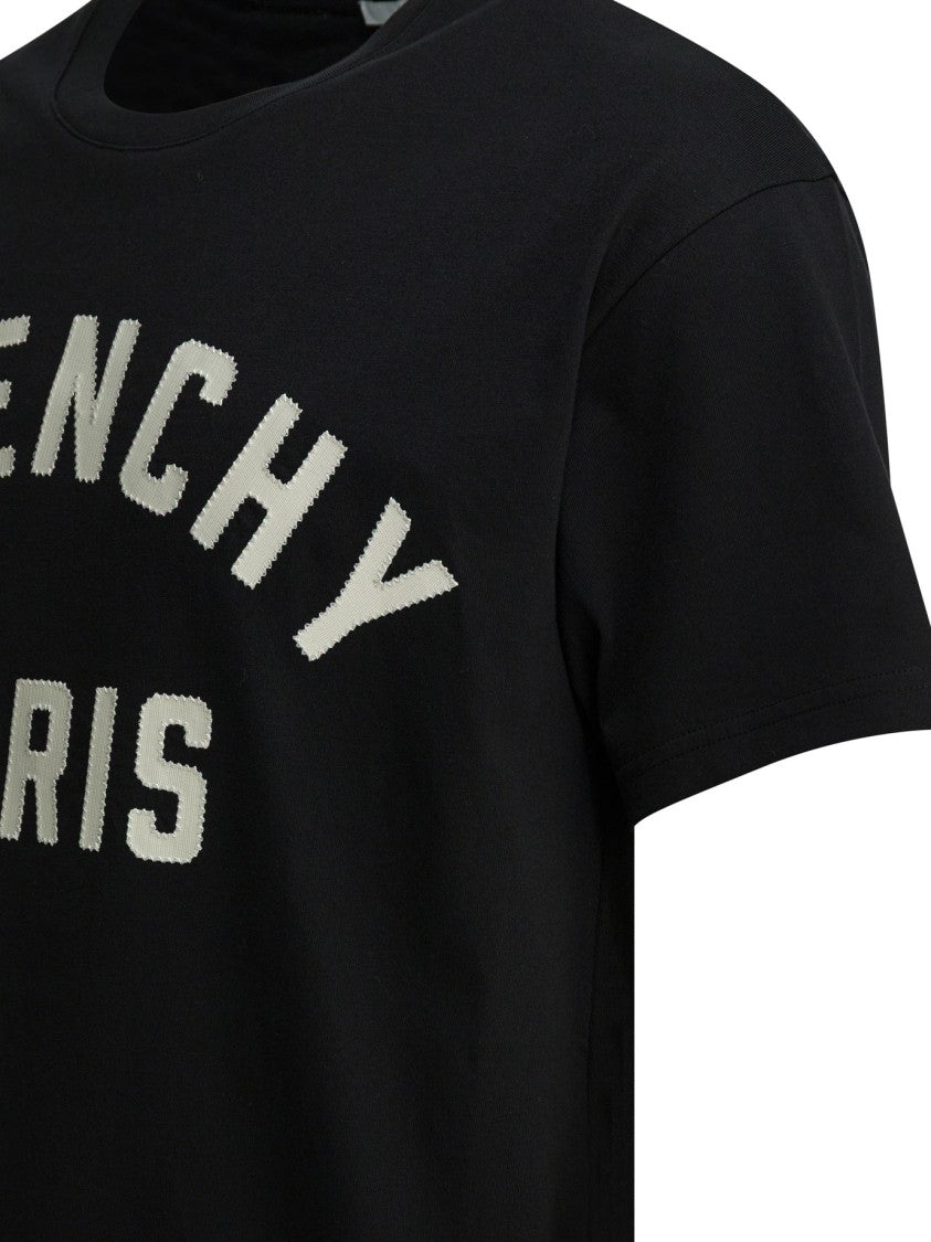 Givenchy Cotton T-Shirt With Grosgrain Appliqué And Riveted Details