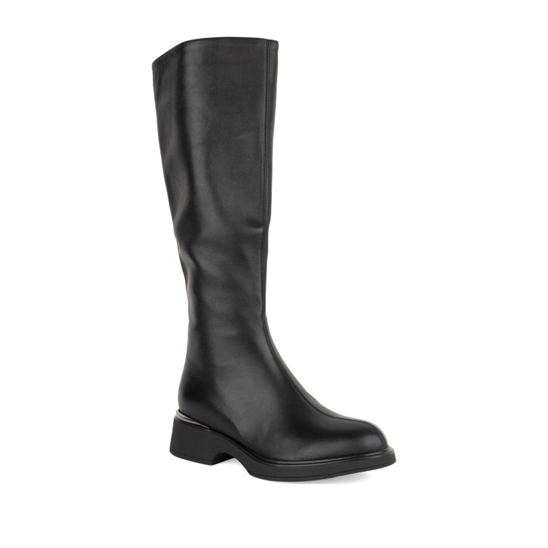 Linda Baumann Black Leather Tall Side Zip Boots