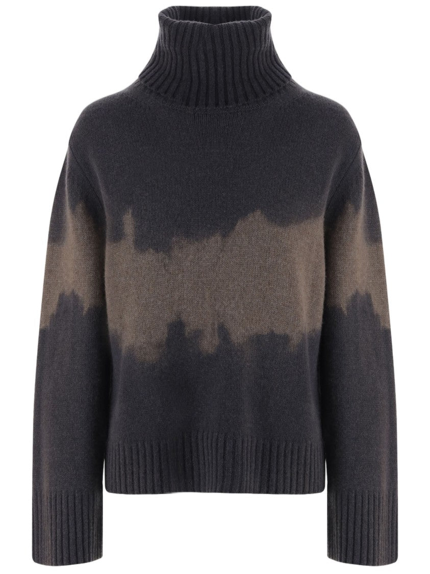 Oliver Lattughi High Ribbed Gradient Cashmere Turtleneck Sweater