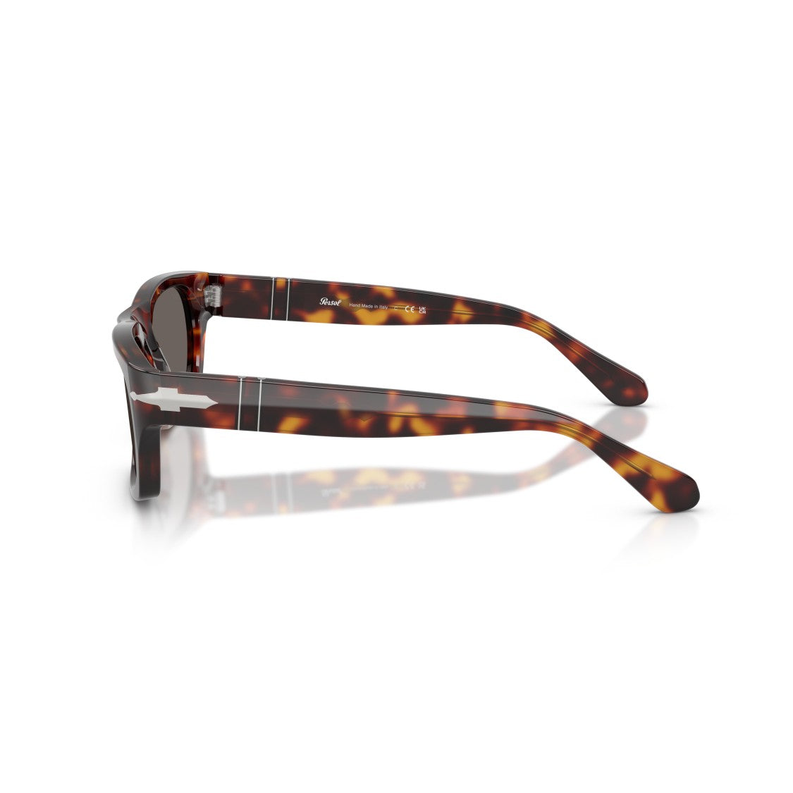 Persol Rectangular Tortoiseshell Acetate Sunglasses With Silver Arrow Detail