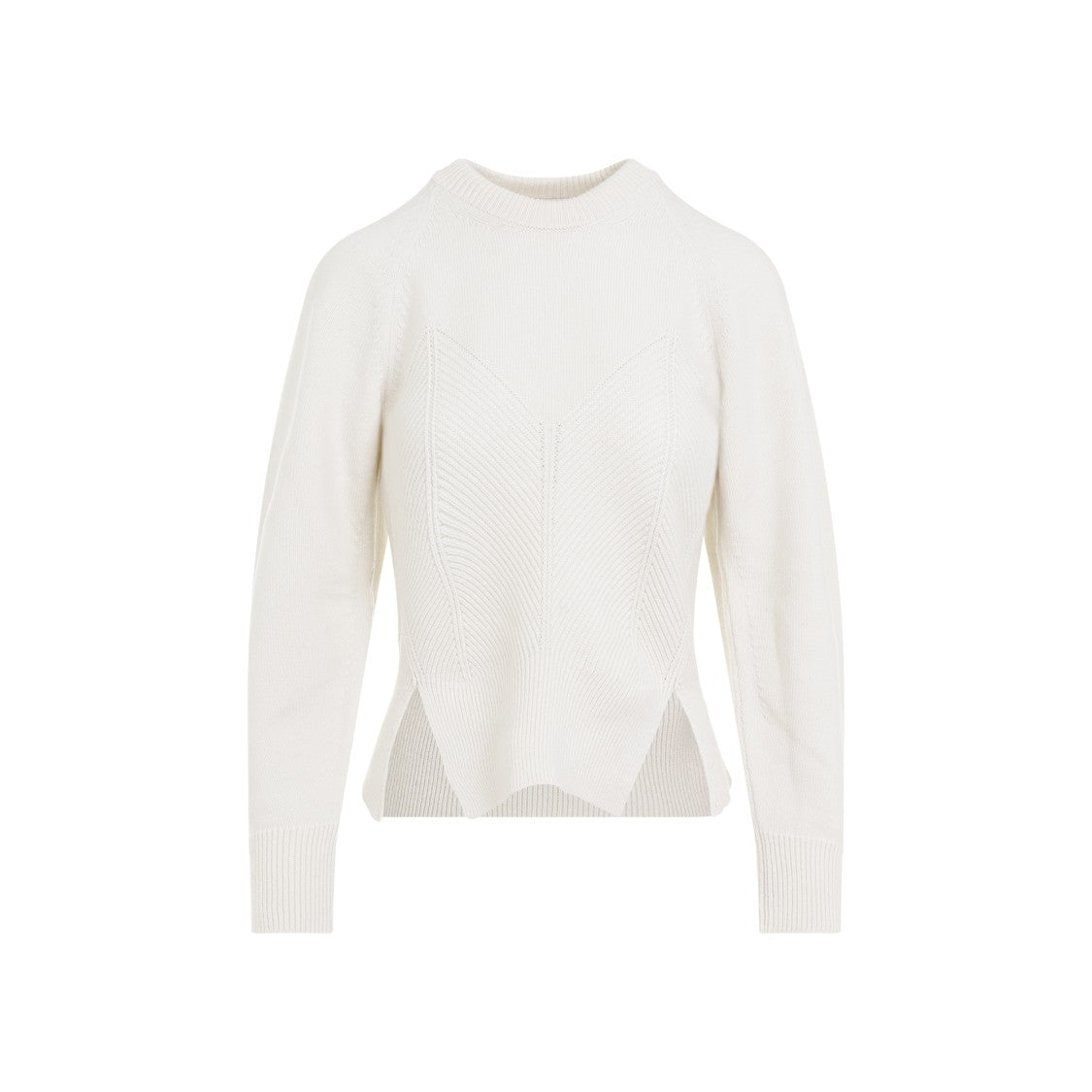 Alexander Mcqueen Chevron Ivory Cashmere Pullover