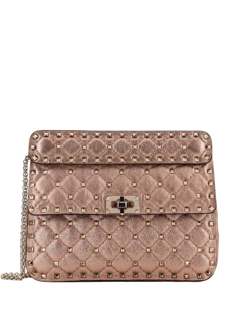 Valentino Quilted Turn-Lock Leather Shoulder Bag