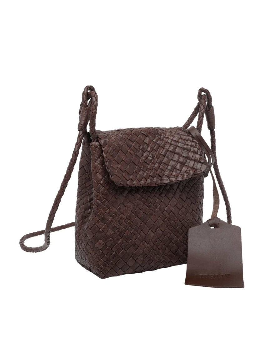Ibeliv Chocolate Romance Woven Leather Shoulder Bag