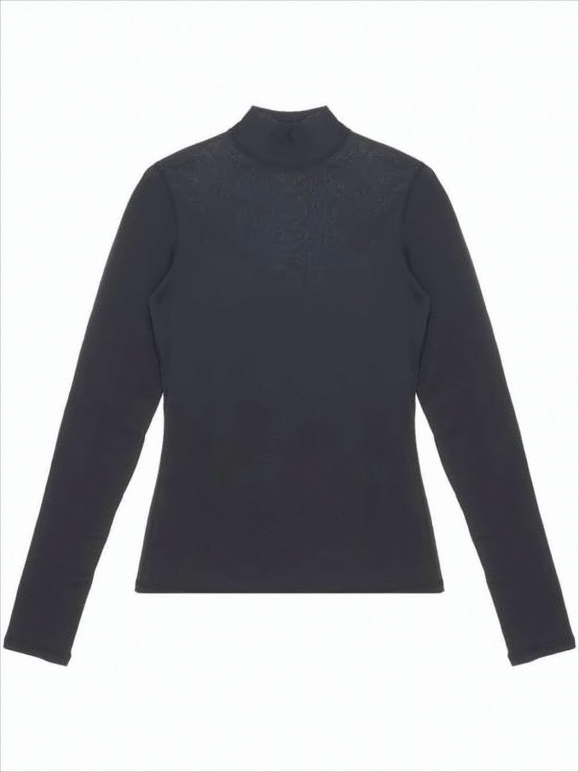 Lemaire Fitted Turtleneck Top With High Neckline And Smooth Fabric