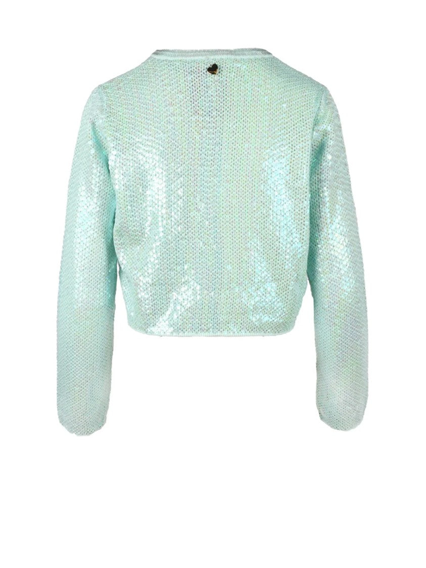 Twin-Set Aqua Green Cotton Cardigan