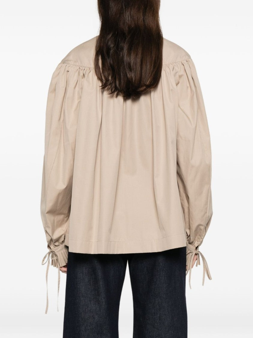 Dries Van Noten Boxy Long-Sleeved Shirt With Ruffled Neckline