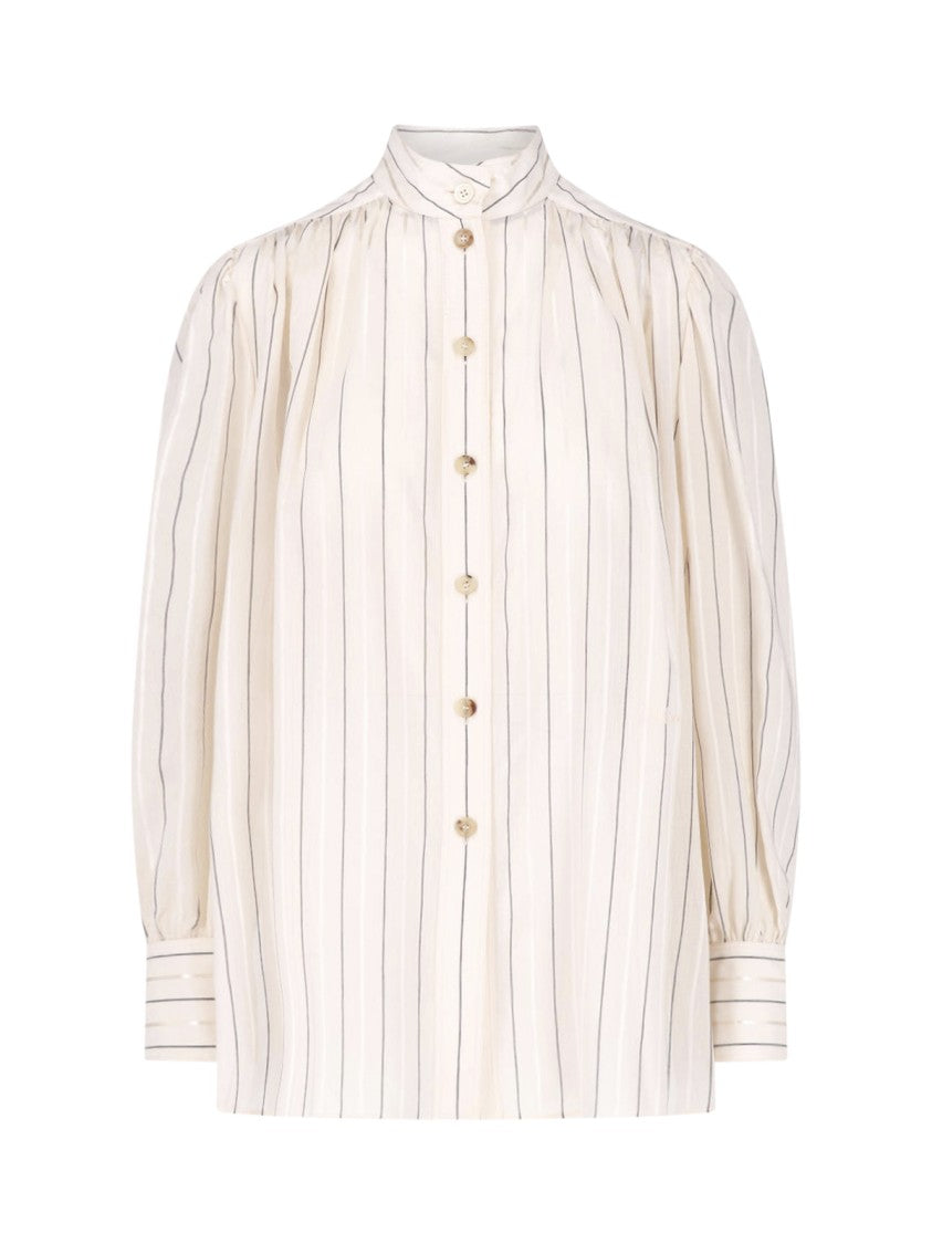 Chloé Striped Cotton-Silk Blend Shirt