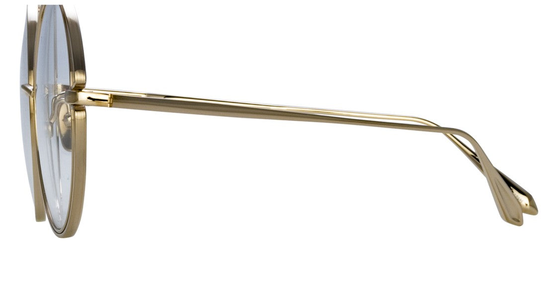 Linda Farrow Lfl Large Oval Titanium Sunglasses With Polished Gold Finish
