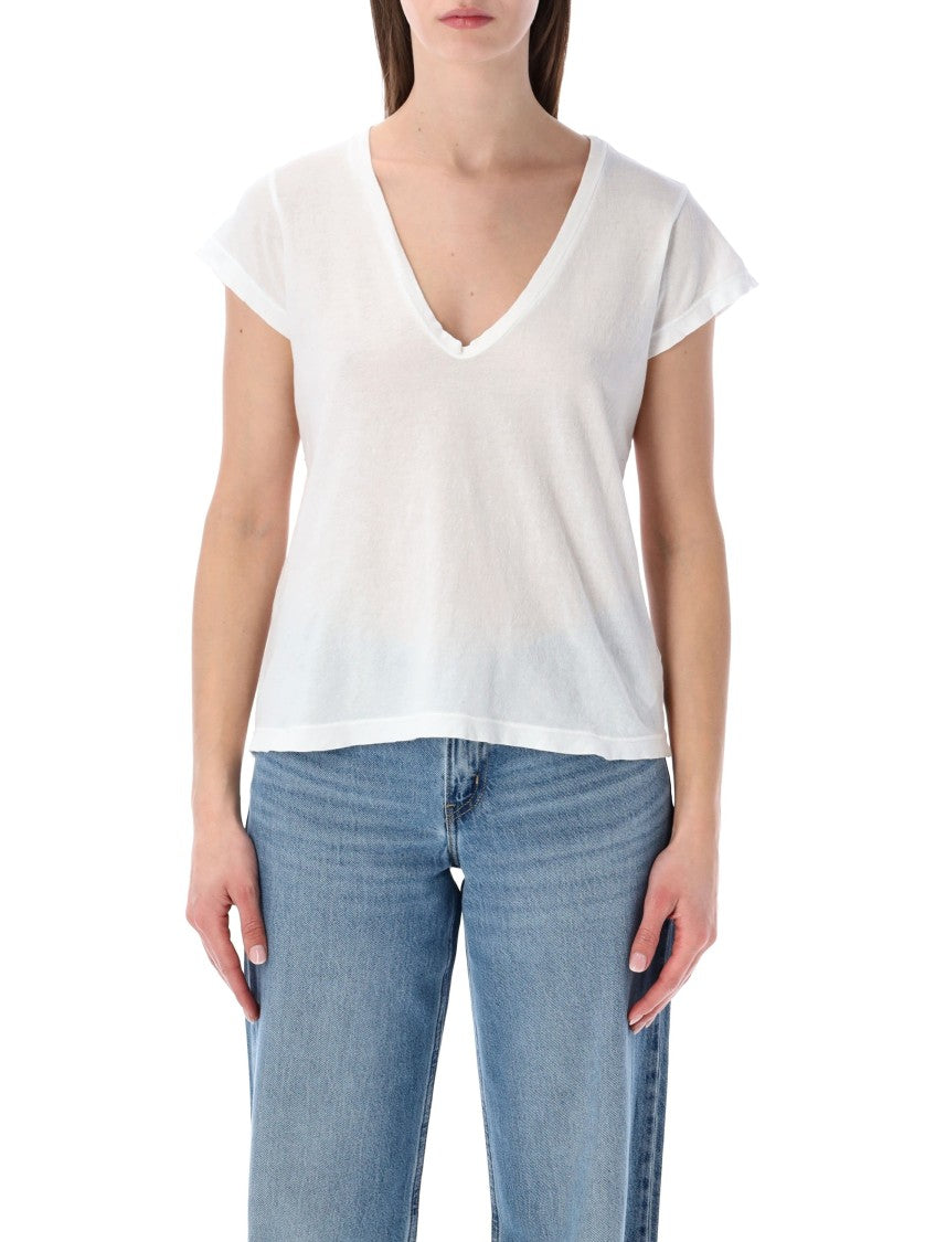 James Perse Cotton Deep V-Neck Tee