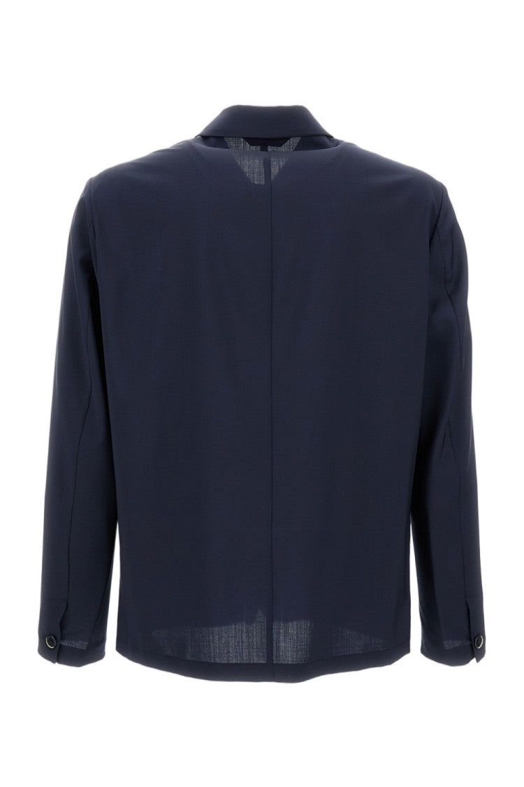 Barena Blue Visal Wool Overshirt