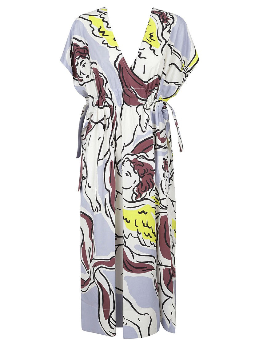 Tory Burch Multicolor Abstract Print Midi Dress
