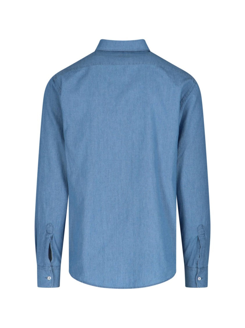 Aspesi Classic Denim Shirt With Traditional Collar
