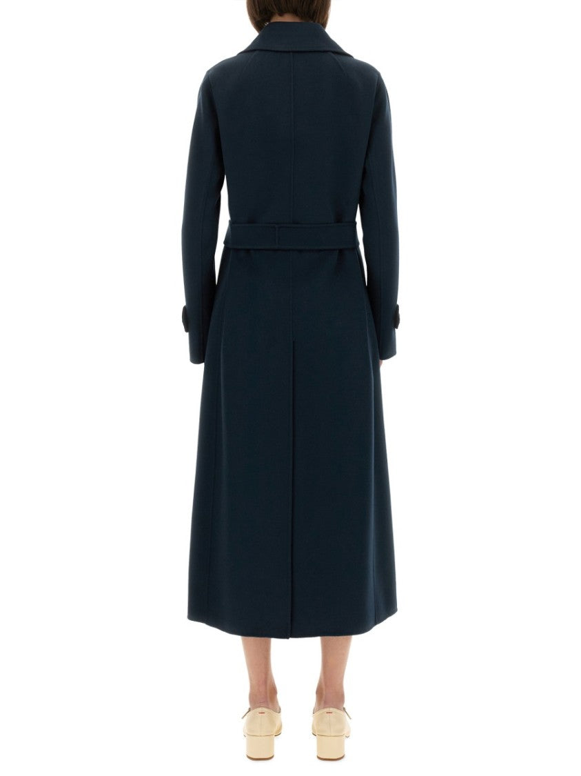 Max Mara Sem Belted Long Double-Breasted Wool Coat