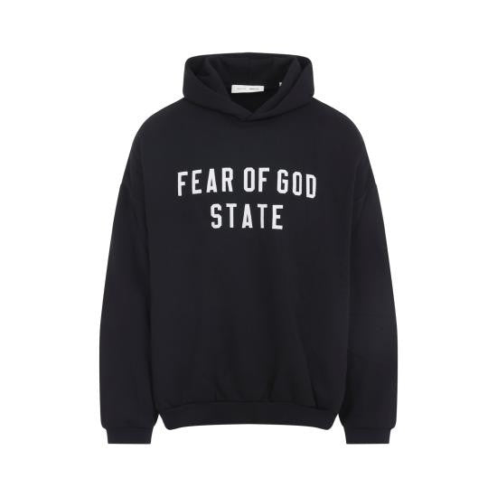 Fear Of God Pullover Fleece Hoodie With Bold Front Print