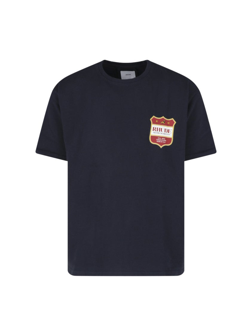 Rhude Black Cotton Logo T-Shirt