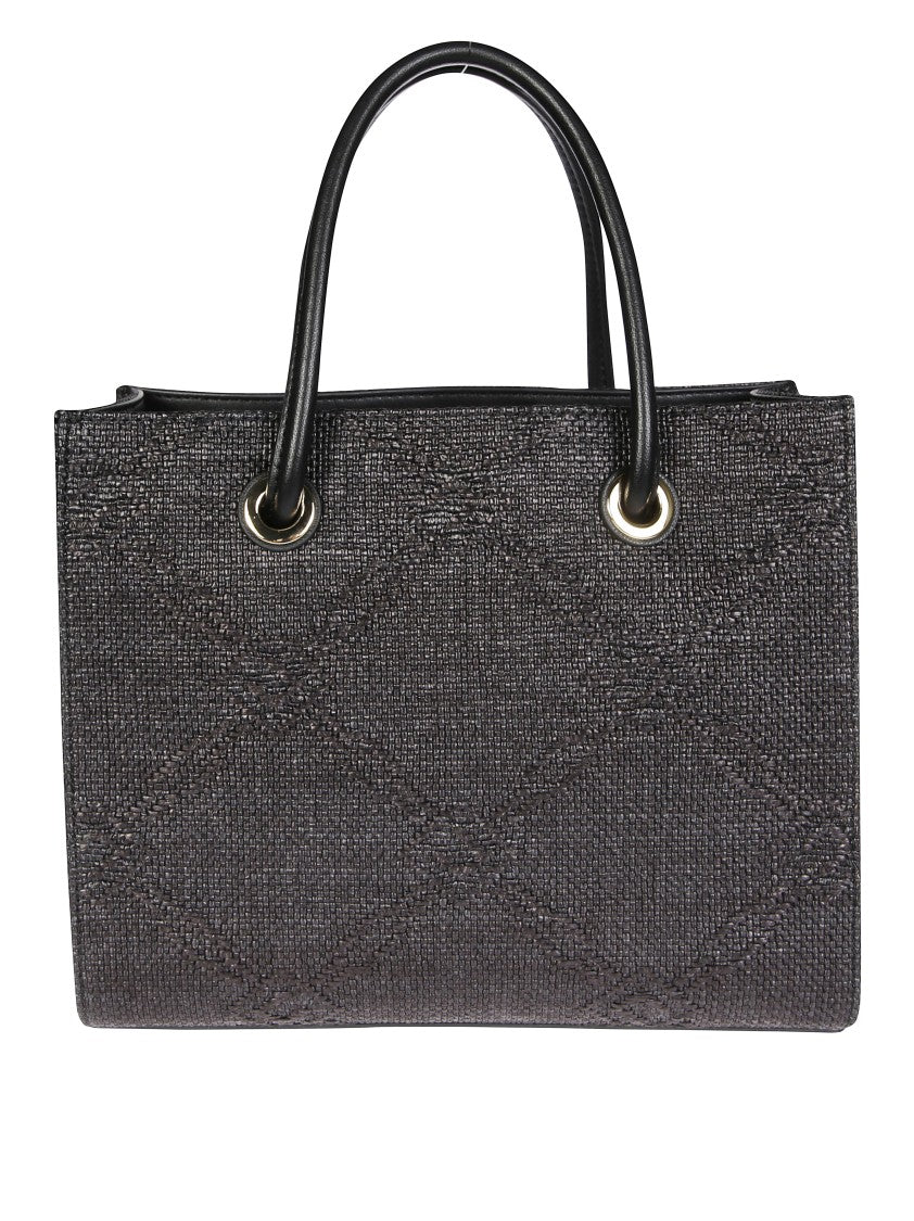 Elisabetta Franchi Structured Textured Handbag With Gold-Tone Details