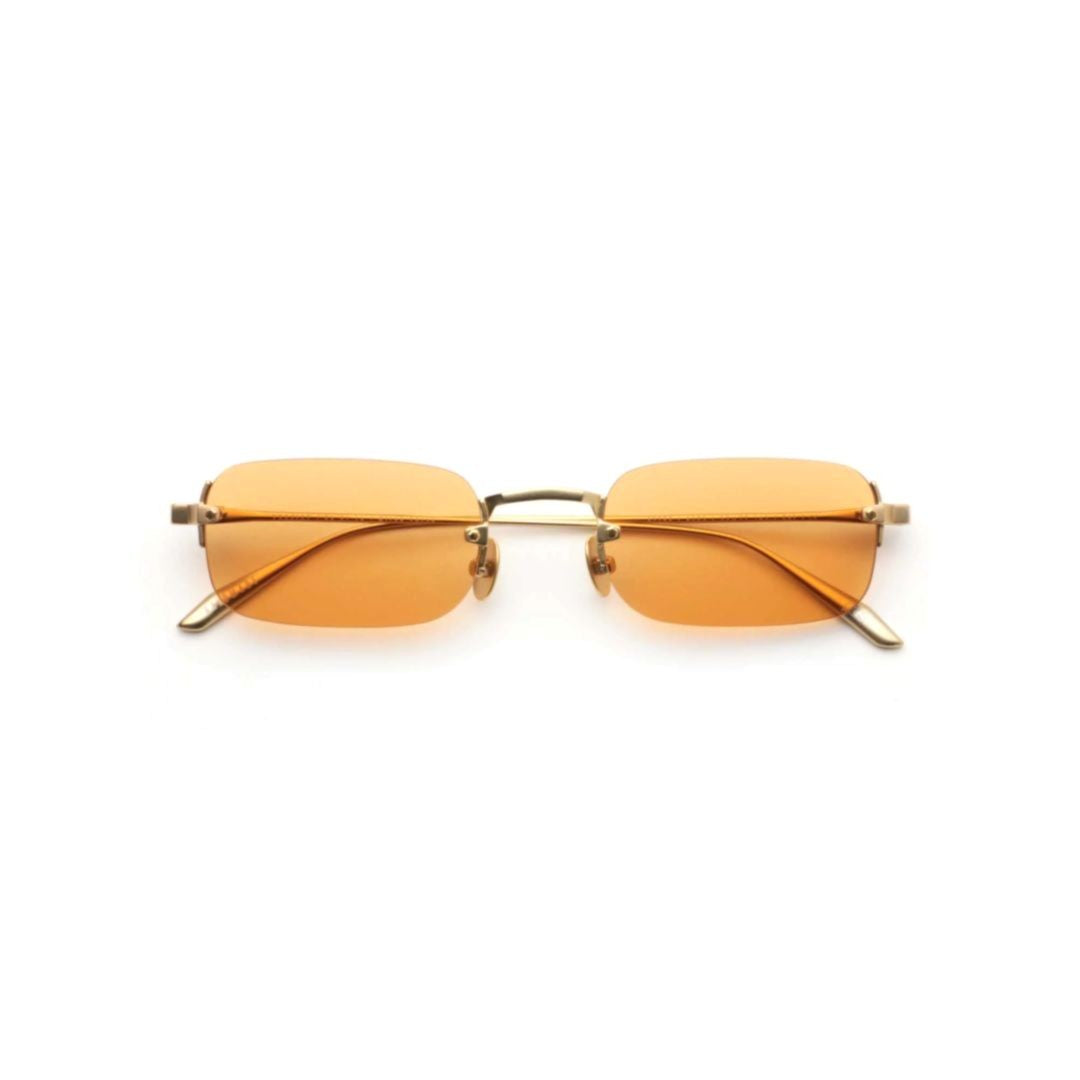 Gast Astro Rectangular Gold Metal Sunglasses With Amber Lenses