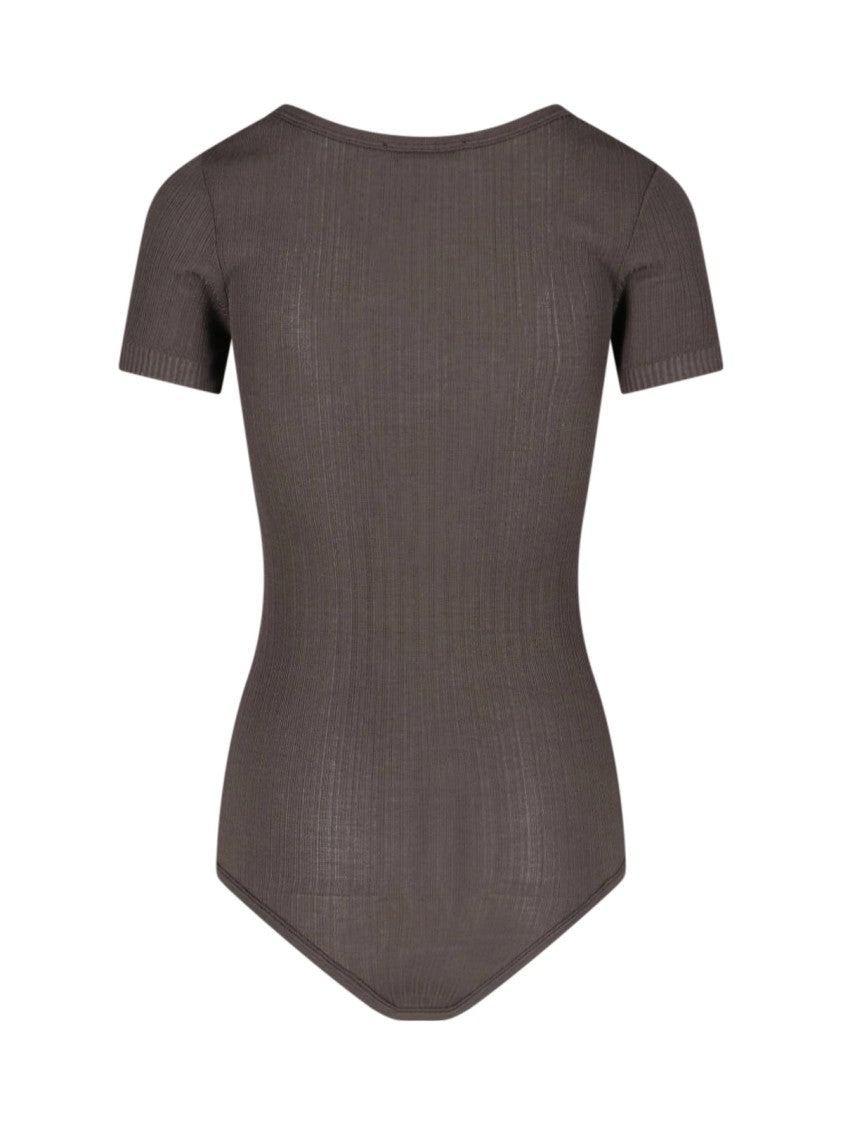 Lemaire Ribbed Textured Bodysuit With Round Neckline