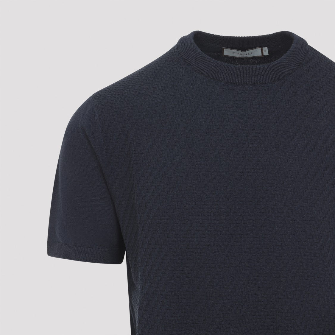 Canali Textured Blue Knit Top