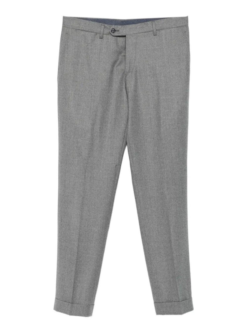 Barba Napoli Tailored Grey Wool Chinos