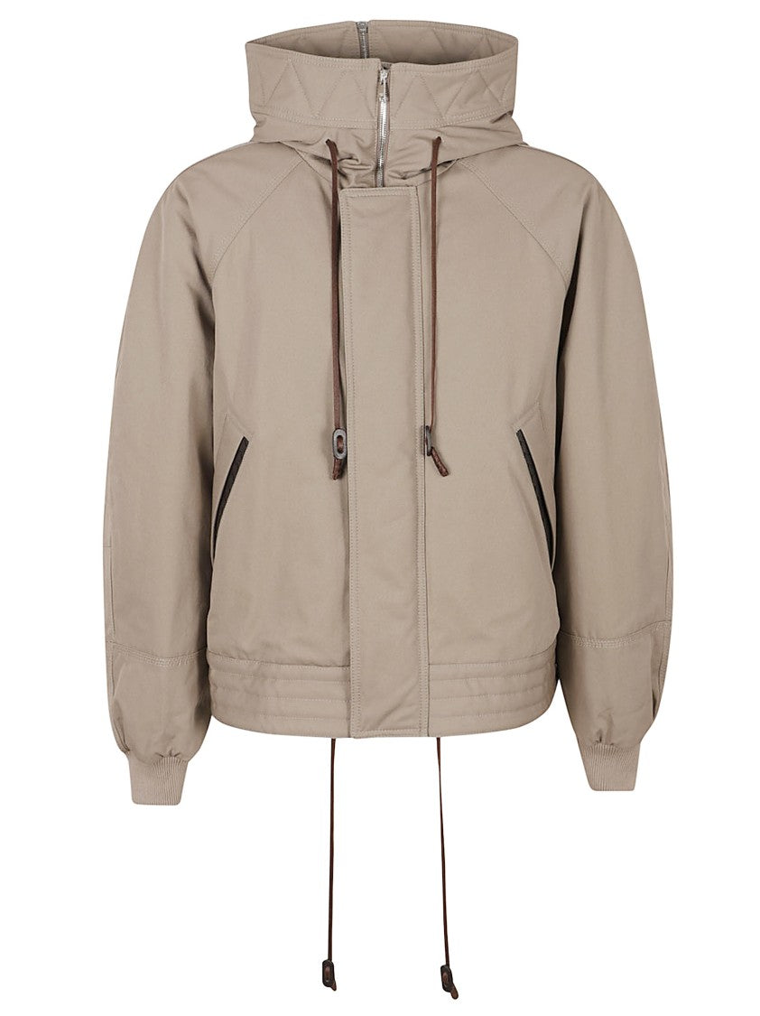 Bottega Veneta Cropped High-Collar Casual Jacket