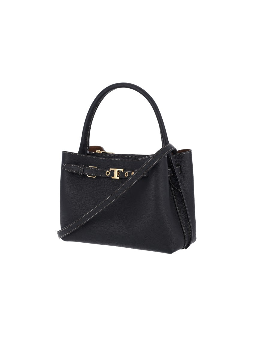 Tod's Black T Signature Leather Shoulder Bag