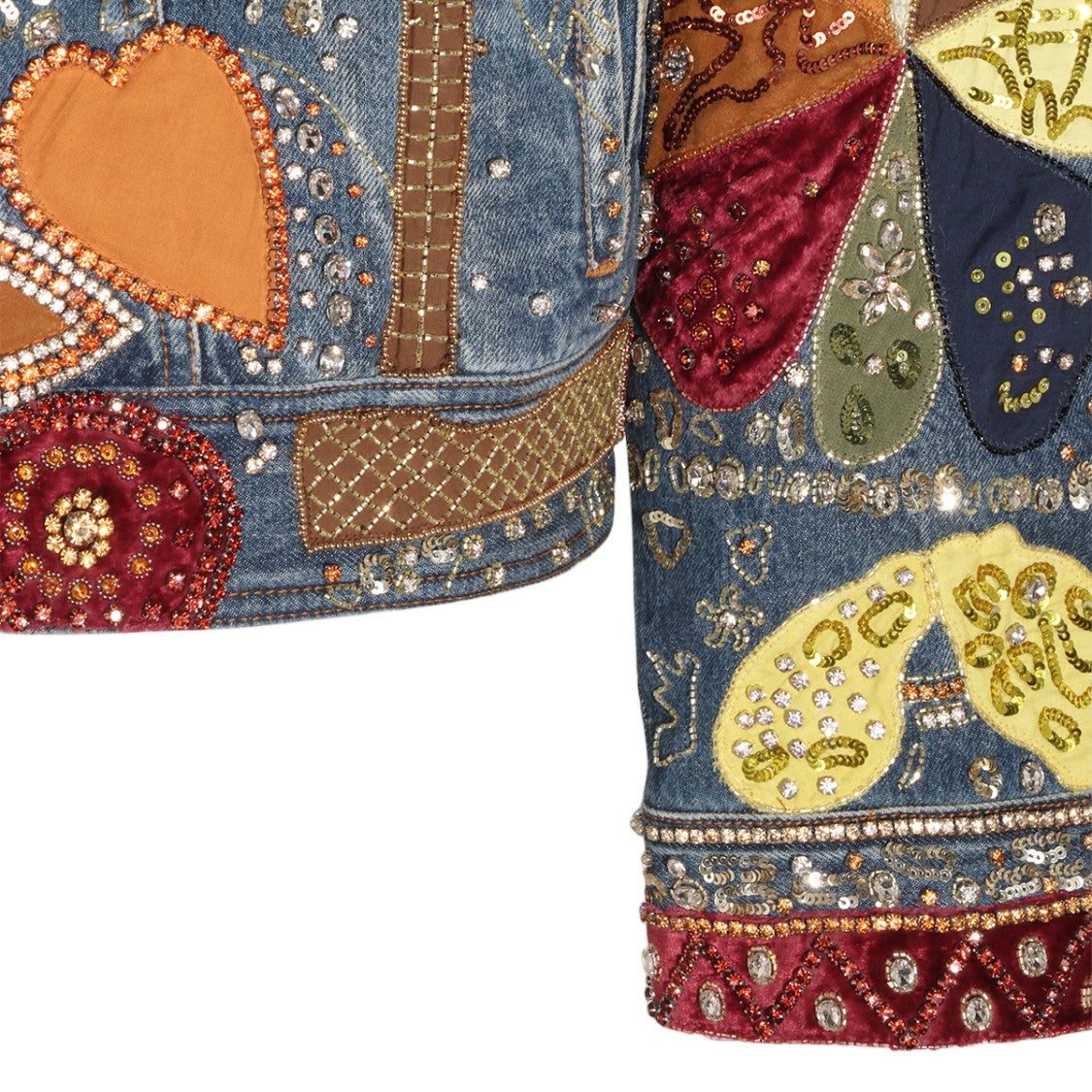 Amiri Patchwork Embellished Denim Jacket