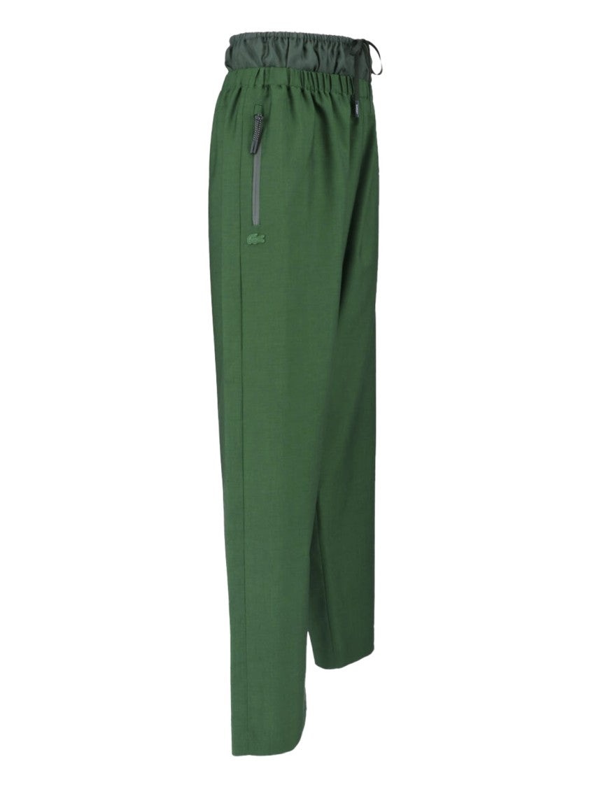 Lacoste Green Straight-Leg Layered Sport Logo Trousers