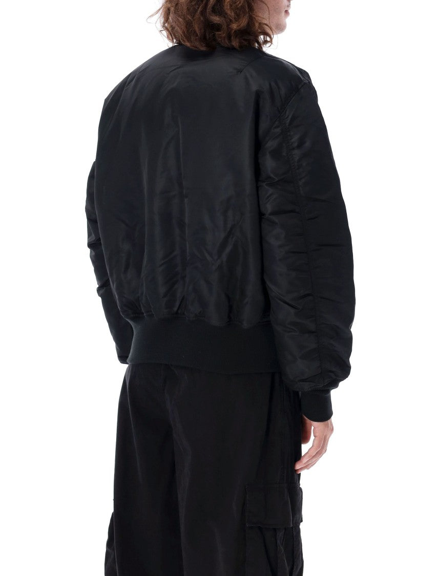 Alpha Industries Reversible Black Ma-1 Bomber Jacket With Iconic Detailing