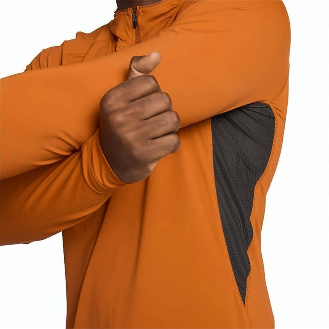 Black Diamond Long-Sleeve Orange Half-Zip Activewear Top