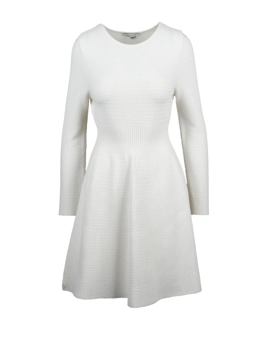 Valenti White A-Line Rayon-Blend Stretch Dress