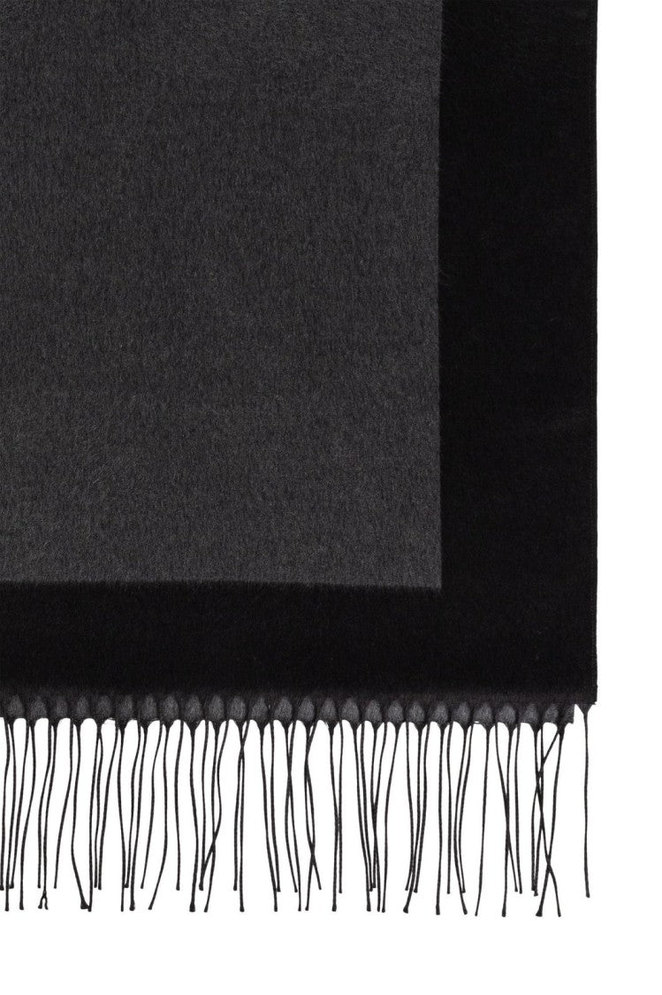 Saint Laurent Rectangular Silk Scarf With Abstract Letter Motif