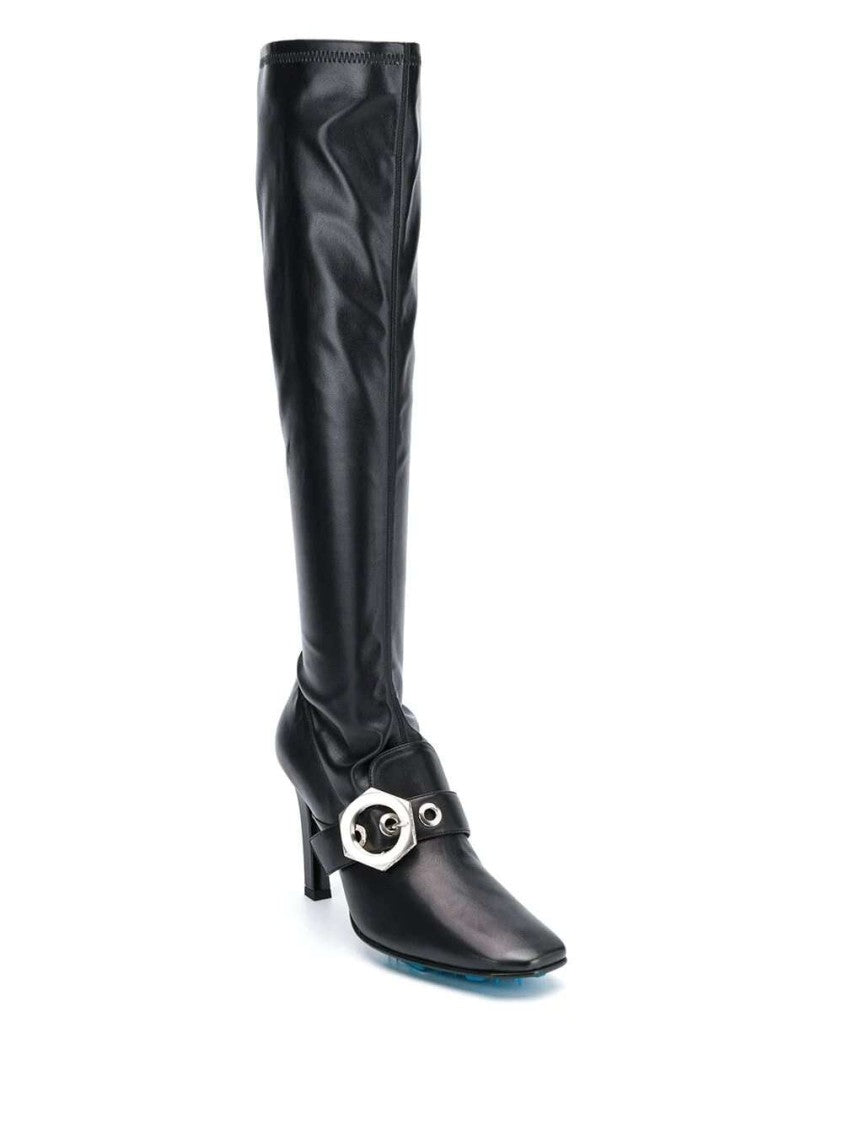 Off-White Buckle-Detail Over-The-Knee Boots