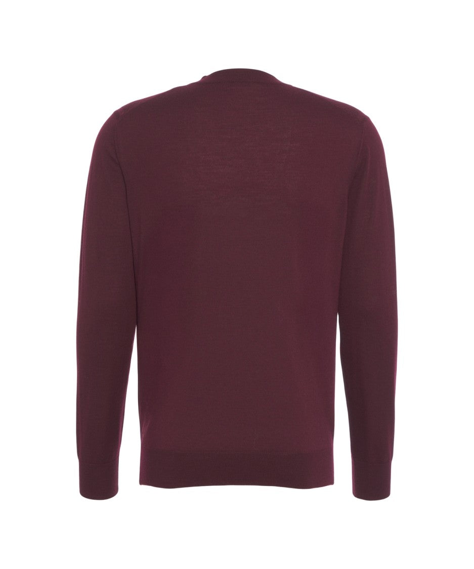 Paolo Pecora Burgundy Wool Knit Sweater