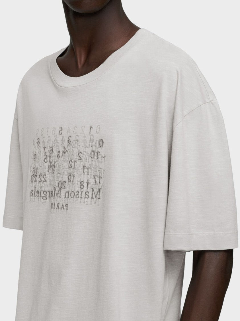 Maison Margiela Light Grey Boxy Numerical T-Shirt