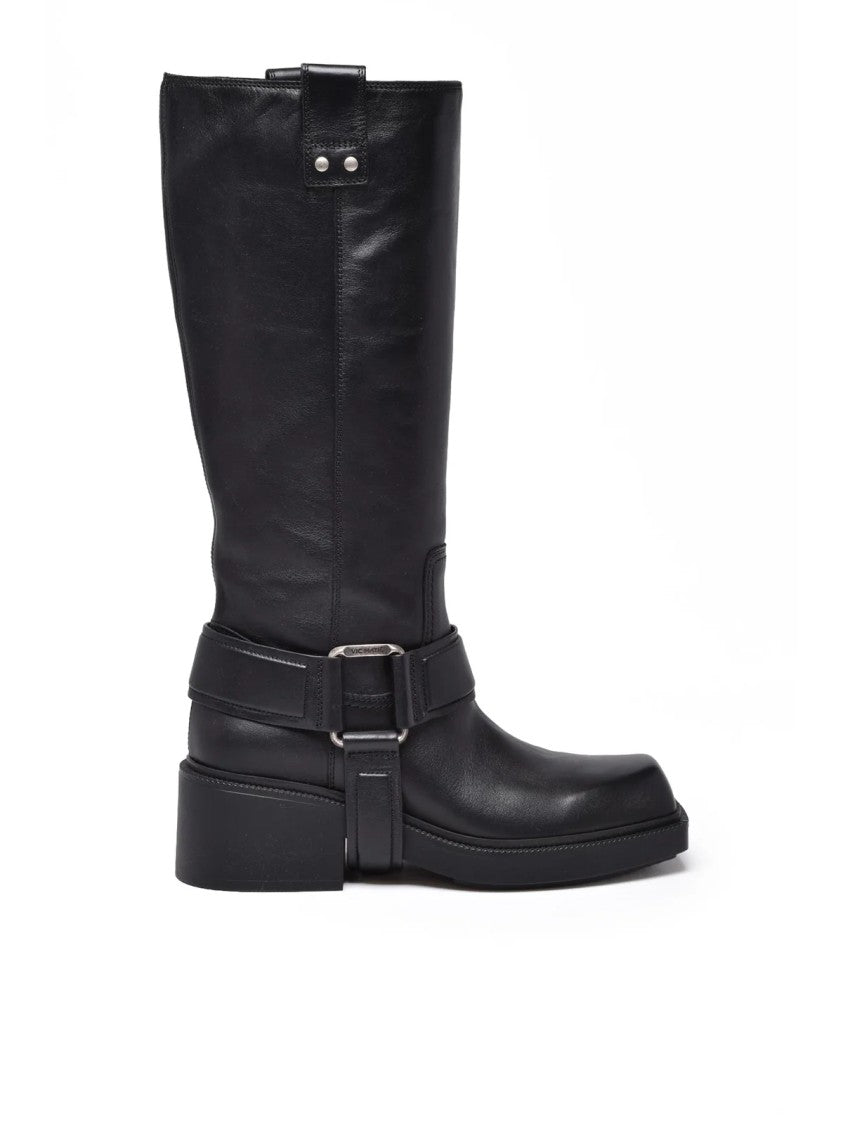 Vic Matié Black Leather Biker Boots
