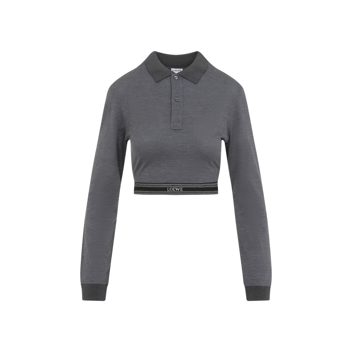 Loewe Cropped Grey Cotton Polo