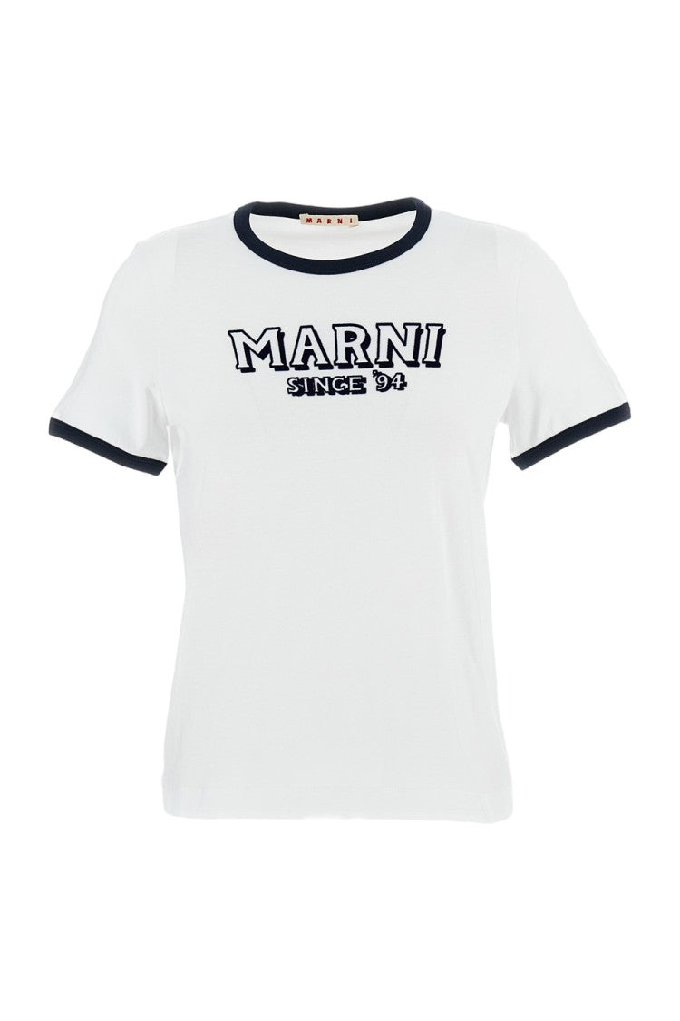 Marni Slim Fit Cotton T-Shirt With Embossed Logo