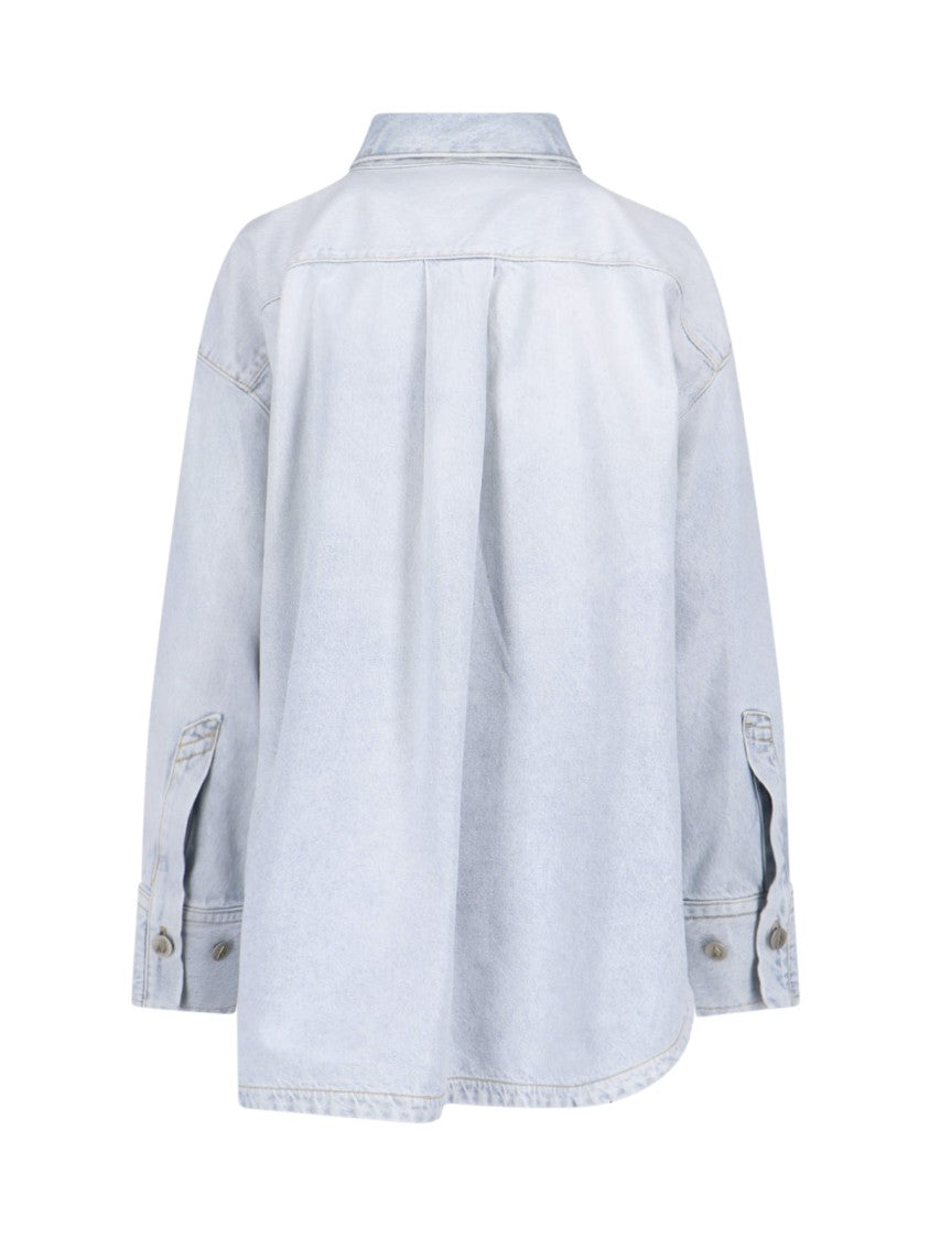 The Attico "Diana" Shirt Jacket - Blue