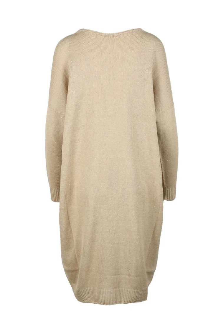 Fabiana Filippi Knit Dress Cotton Linen Polyester - Beige