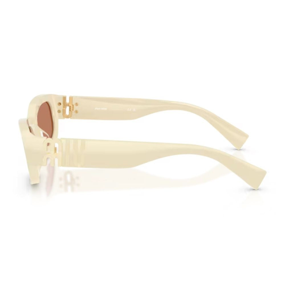 Miu Miu 0Mu B04s Miu Glimpse Rectangular Milk-White Acetate Sunglasses