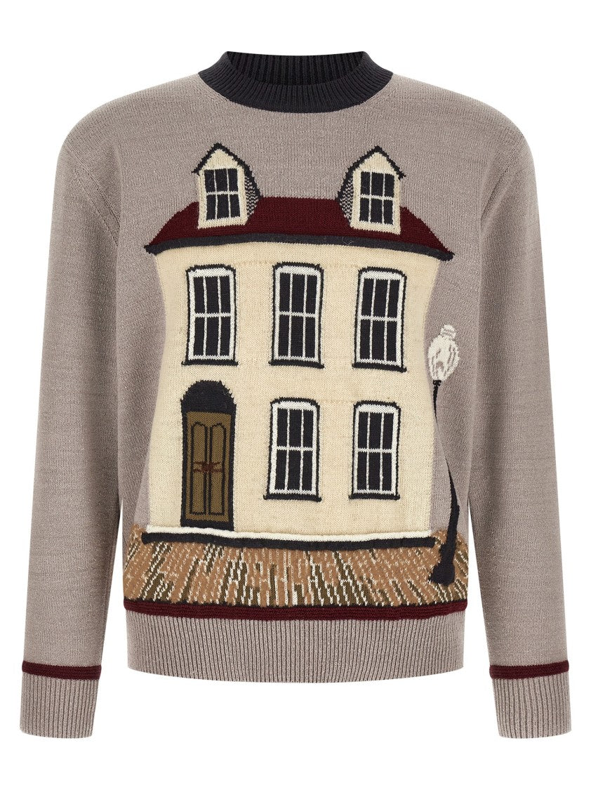 Junya Watanabe Textured Knit Sweater With Jacquard House Design