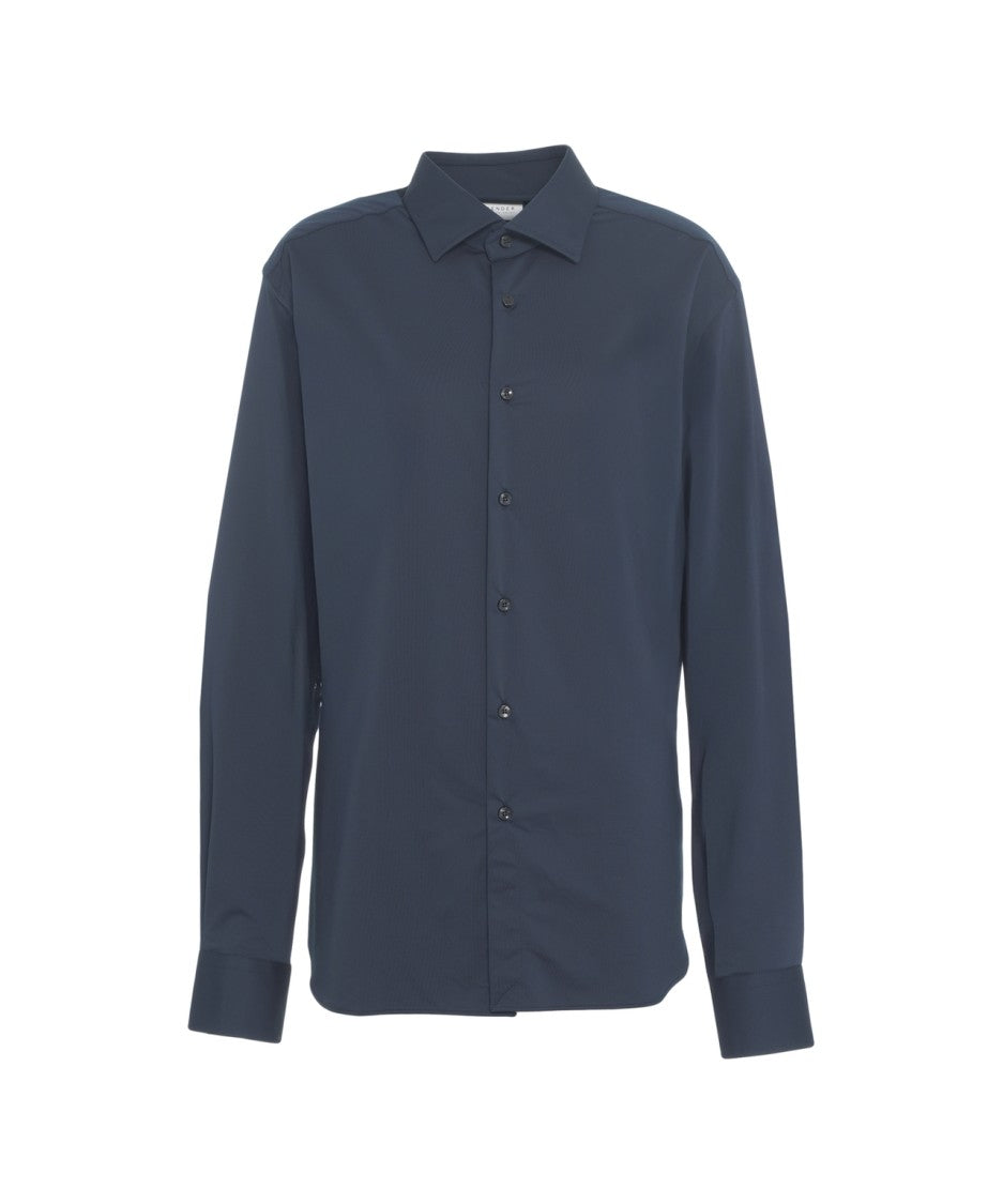 Gender Structured Blue Shirt With Design