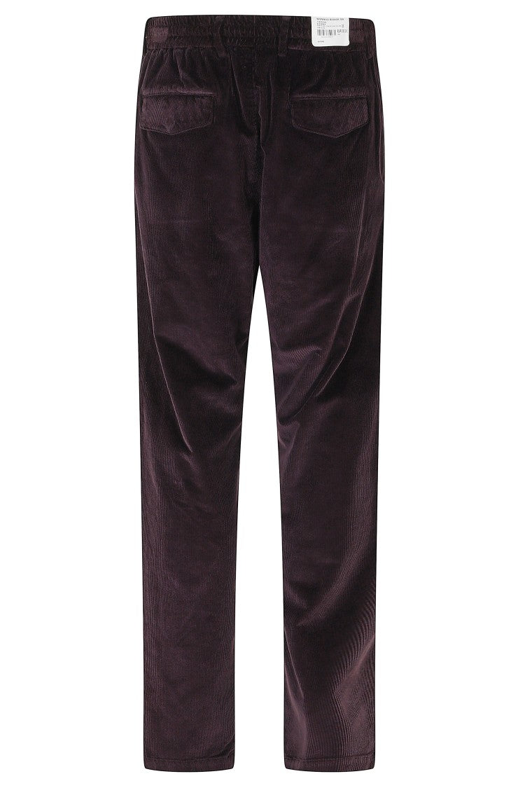 Eleventy Burgundy Jogger Pants With Concealed Closure And Drawstring Details