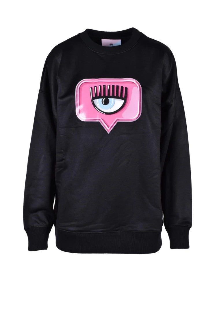 Chiara Ferragni Relaxed-Fit Black Sweatshirt